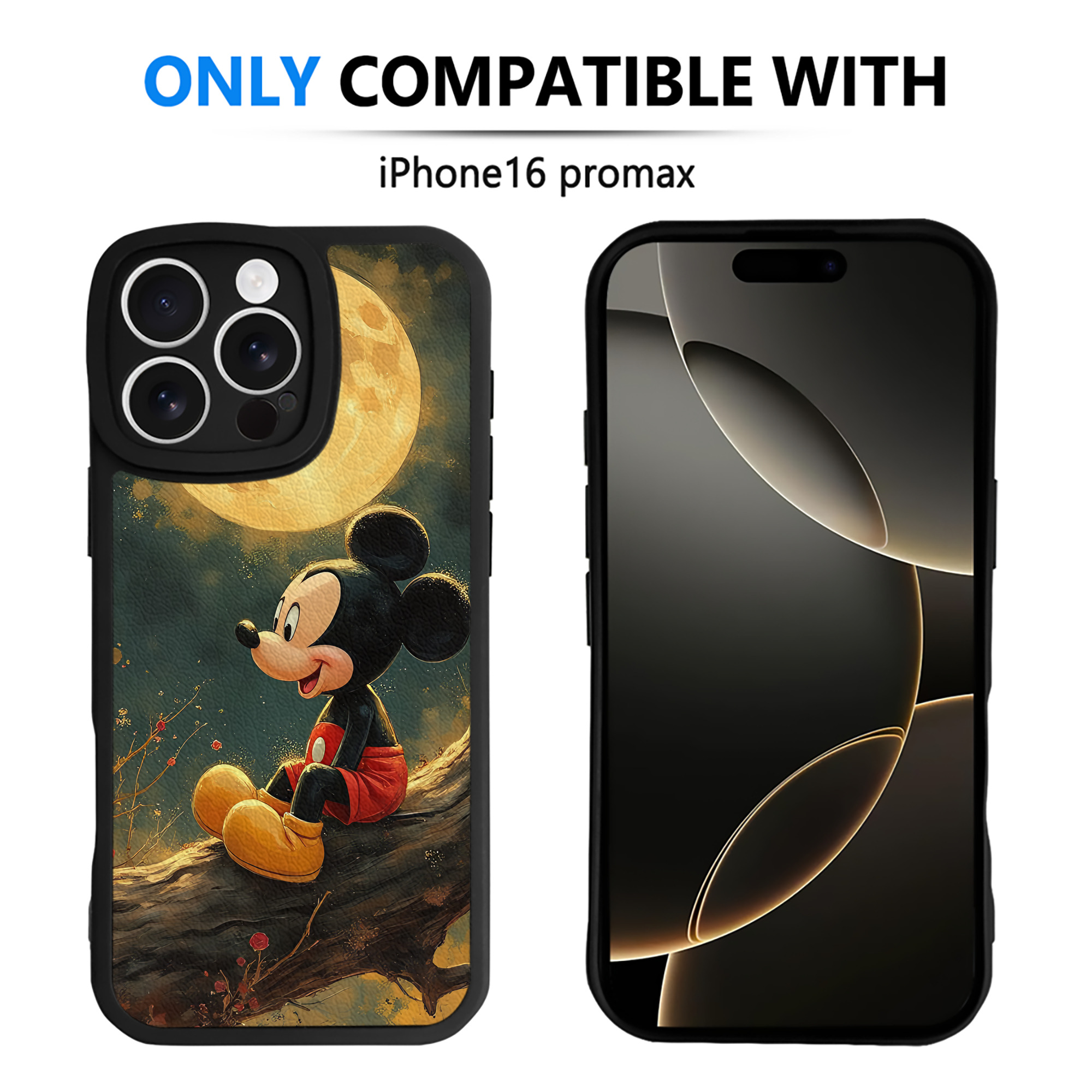 （画像用） ミッキーマウス Mickey Mouse 【iPhone 16シリーズ対応】シリコンスマホケース（レザー調） 材質：シリコン